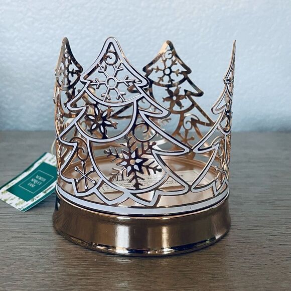 Christmas Tree Metallic Gold Cutout Candle Holder Sleeve - Picture 1 of 2